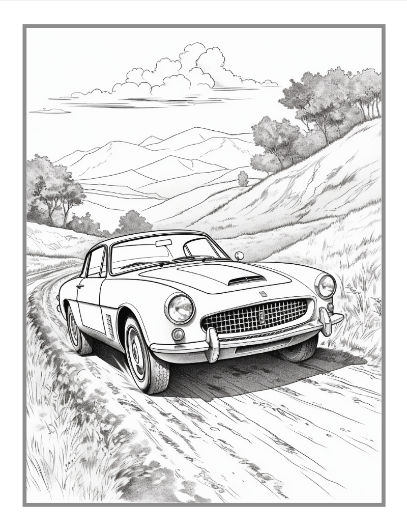 Old Vintage Classic Car Coloring Book for Adults And Kids 50 Pages Classic Car Coloring Pages Classic Car Enthusiasts Old Car Coloring Book