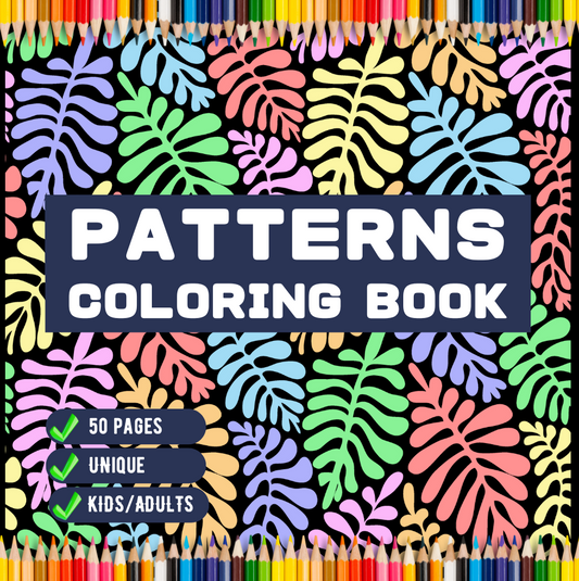 50 Pages Patterns Coloring Book Gift for Adults Men Women Kids Boys Girls Teens Youth Comfy Patterns Bold and Easy Coloring Simple Pattern