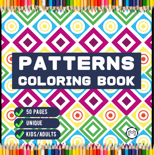50 Pages Patterns Coloring Book Gift for Adults Men Women Kids Boys Girls Teens Youth Comfy Patterns Bold and Easy Coloring Simple Pattern