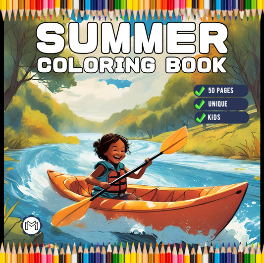 Cool Summer Coloring Book Gift for Kids Boys Girls Teens Youth 50 Pages Bold and Easy Summer Coloring Sheets Cute Fun Summer Lover Coloring