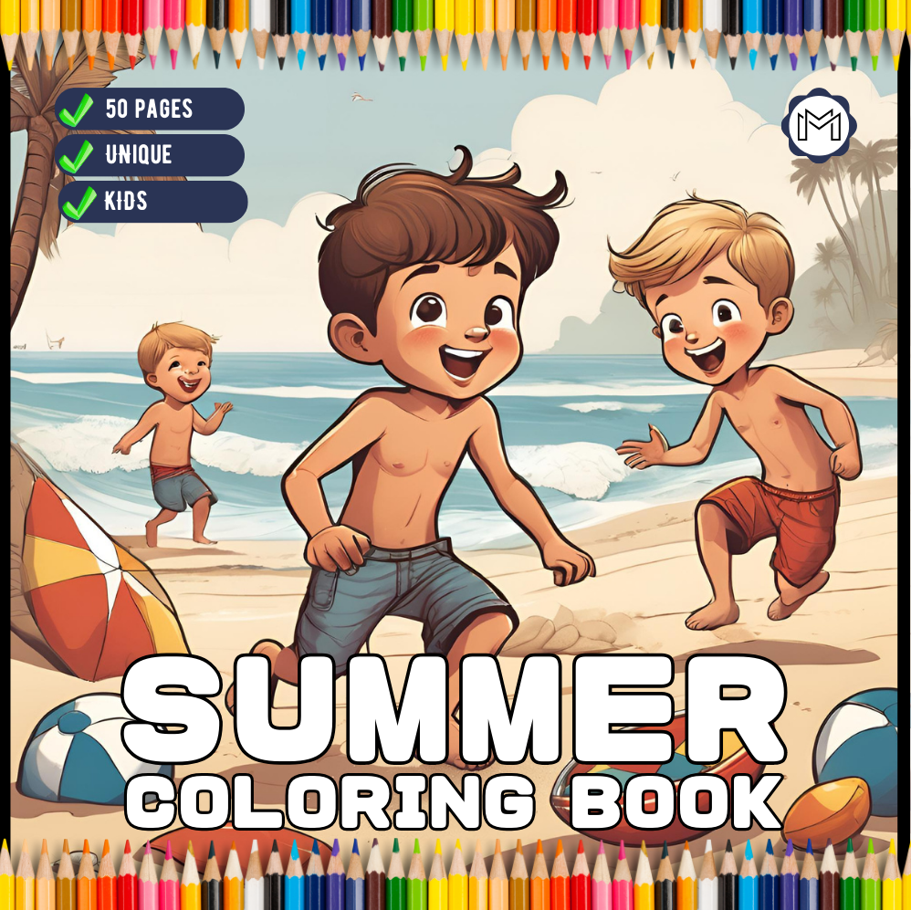 50 Pages Summer Coloring Book Gift for Kids Boys Girls Teens Youth Bold and Easy Summer Beach Coloring Sheets Summer Lover Coloring Activity