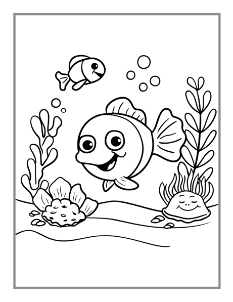 50 Pages Easy Ocean Animals Sea Life Fish Coloring Pages Cute Deep Sea Creatures Fish Coloring Book Gift for Adults Kids Boys Girls Teens