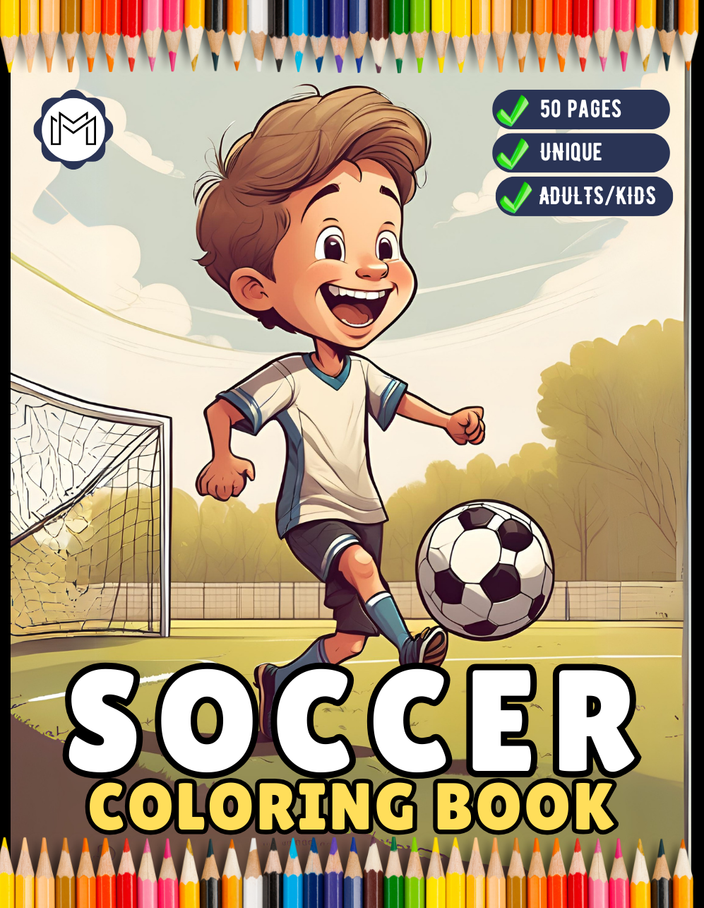 Easy and Bold Soccer Coloring Book 50 Pages Soccer Football Player Coloring Book Holiday Birthday Gift for Adults Kids Men Boys Teens Youth