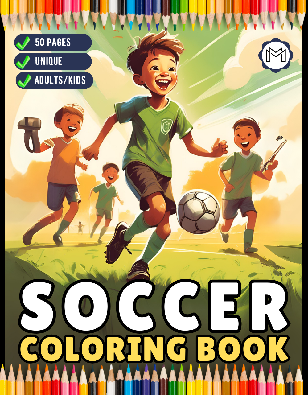 Soccer Football Player Coloring Book Holiday Birthday Gift for Adults Kids Men Boys Teens Youth 50 Pages Soccer Fan Coloring Activity Sheets