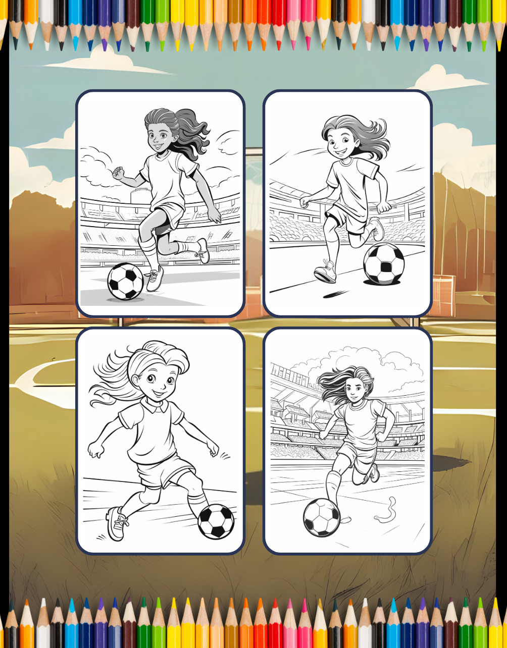 Soccer Football Player Coloring Book Holiday Birthday Gift for Adults Kids Women Girls Teens Youth 50 Pages Soccer Coloring Activity Sheets