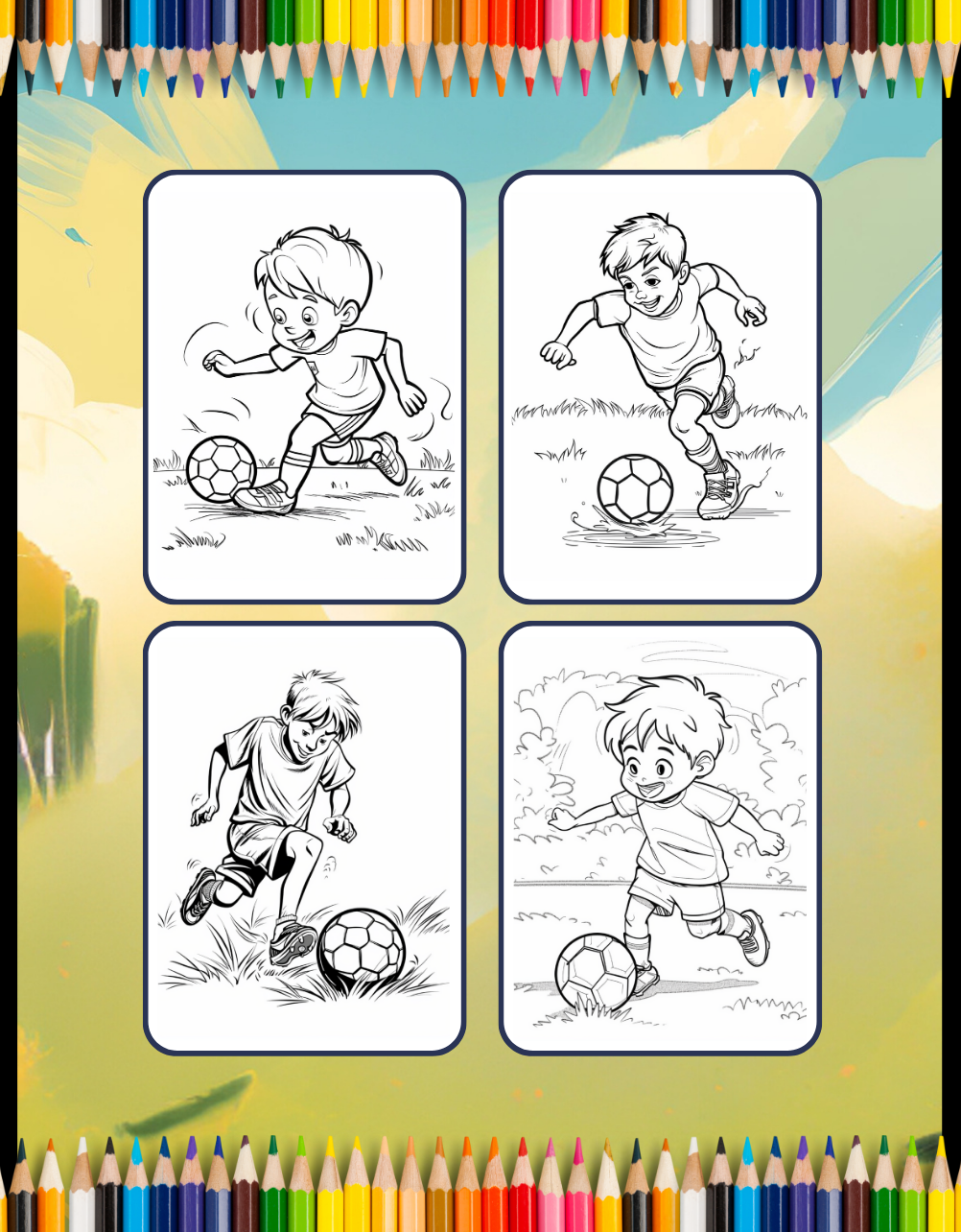 Soccer Football Player Coloring Book Holiday Birthday Gift for Adults Kids Men Boys Teens Youth 50 Pages Soccer Fan Coloring Activity Sheets