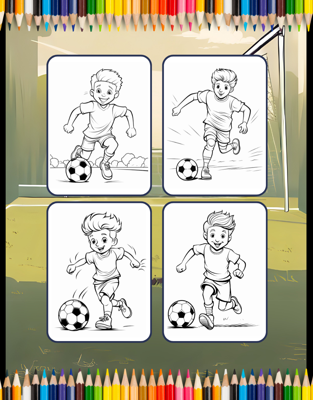 Easy and Bold Soccer Coloring Book 50 Pages Soccer Football Player Coloring Book Holiday Birthday Gift for Adults Kids Men Boys Teens Youth