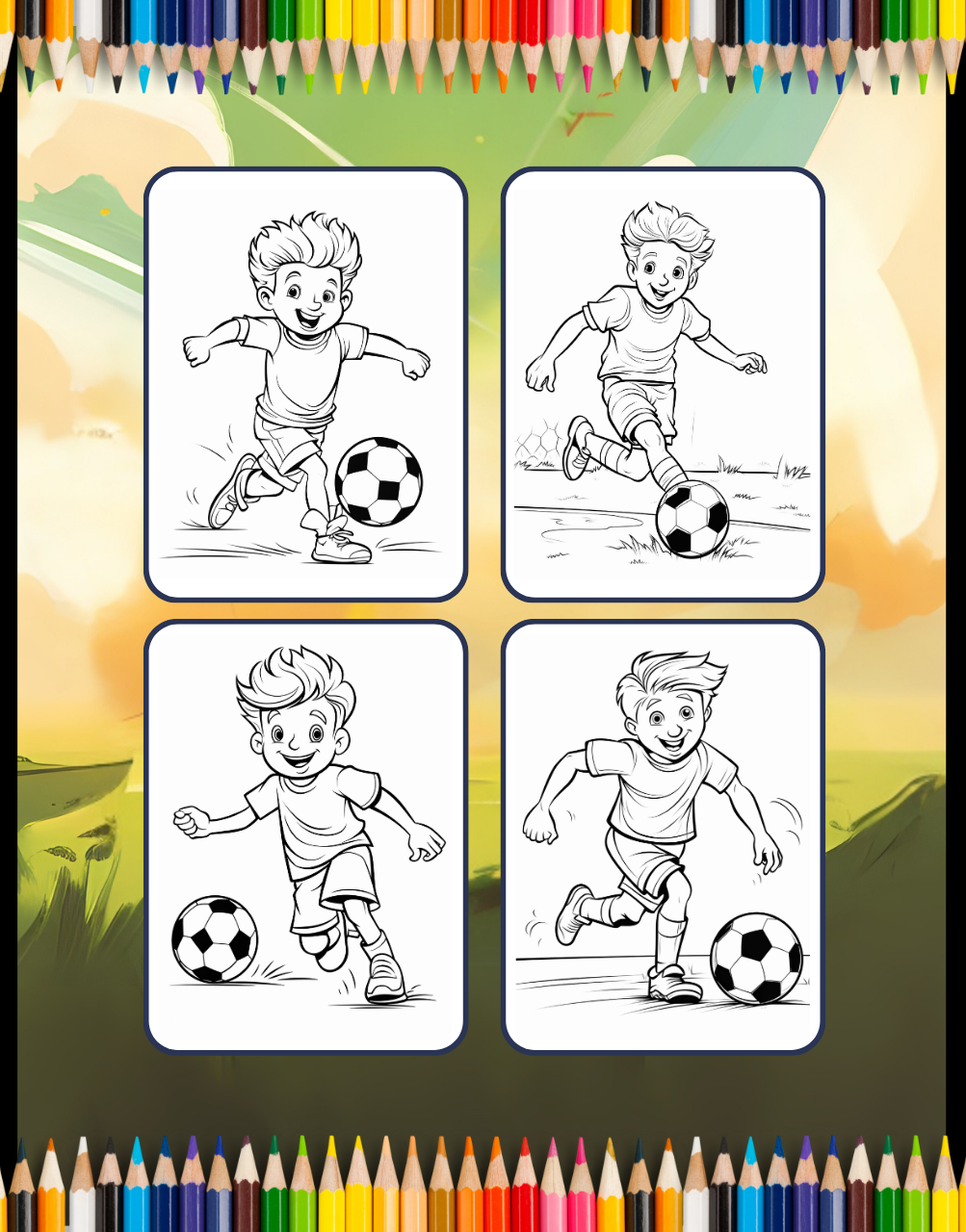 Soccer Football Player Coloring Book Holiday Birthday Gift for Adults Kids Men Boys Teens Youth 50 Pages Soccer Fan Coloring Activity Sheets