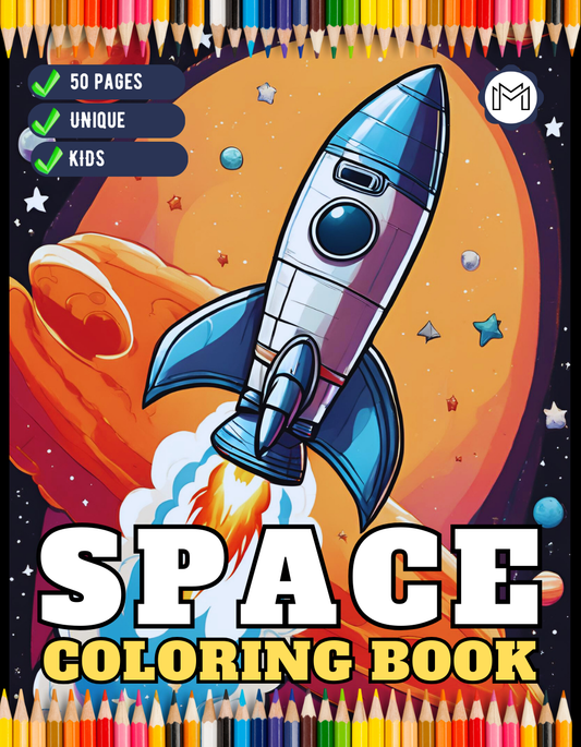 50 Pages Outer Space Galaxy Planet UFO Extraterrestrial Coloring Book Gift for Kids Boys Girls Space Elementary Coloring Activity Book