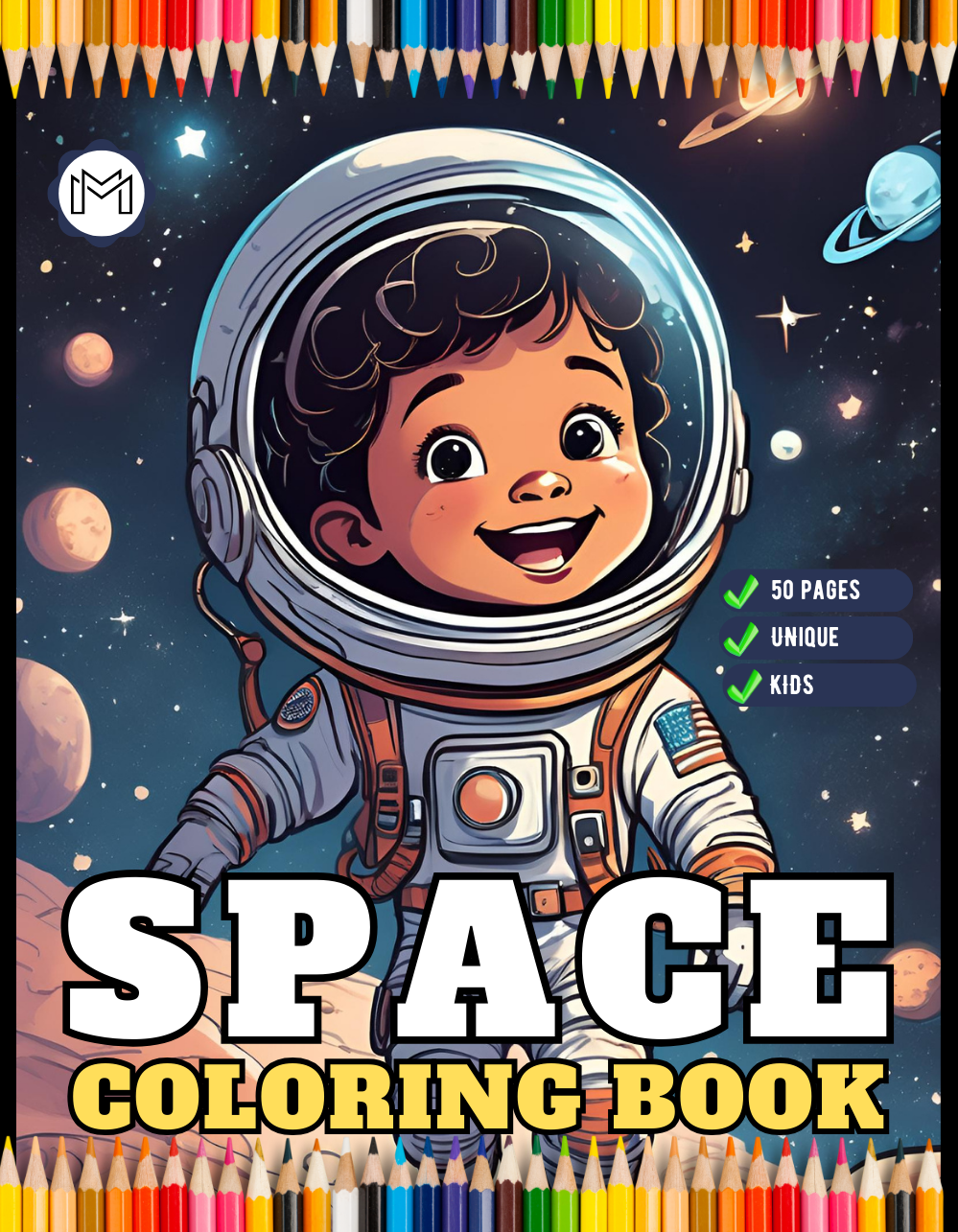 50 Pages Outer Space Galaxy Planet UFO Extraterrestrial Coloring Book Gift for Kids Boys Girls Astronaut Planet Relaxation Coloring Book