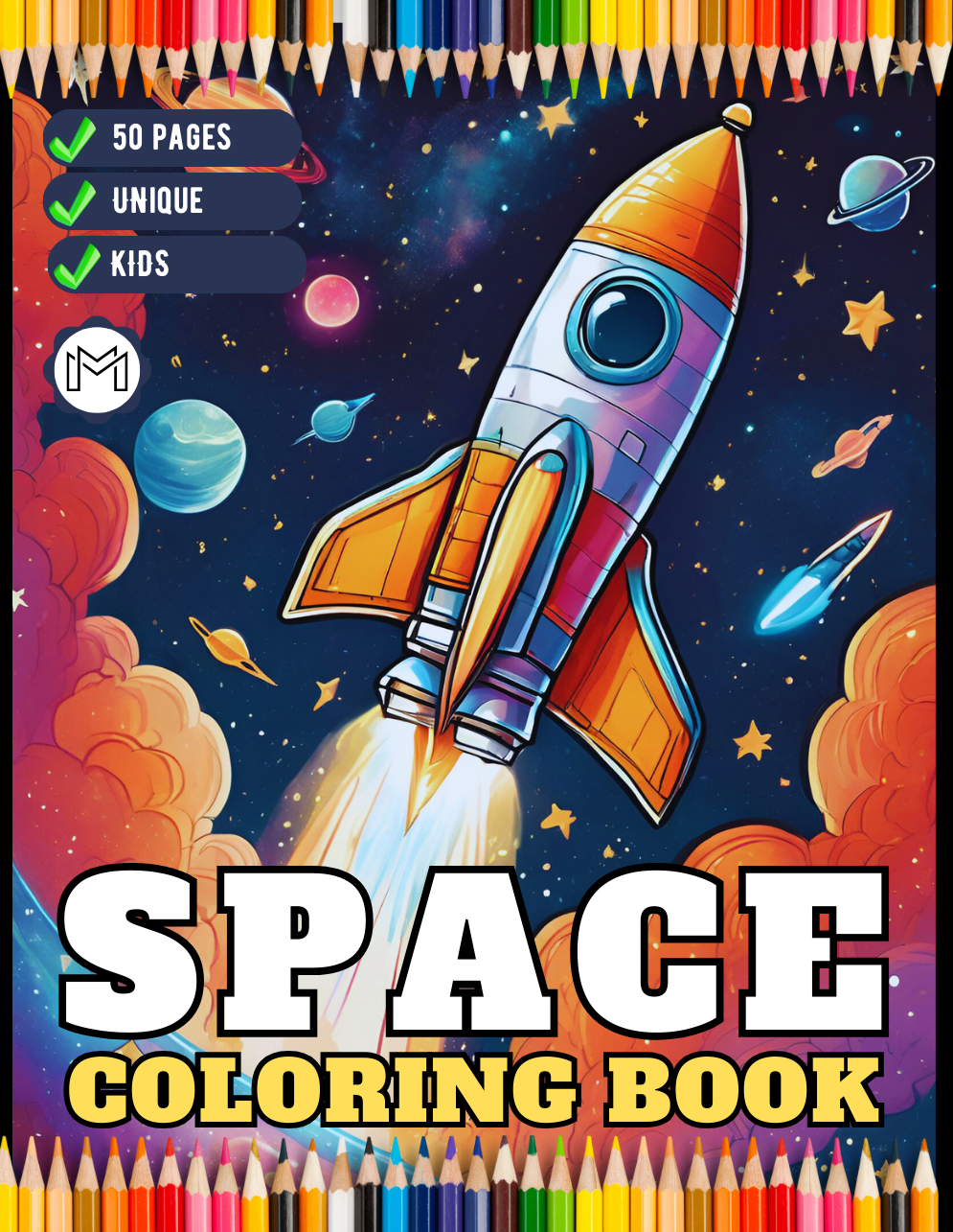 Outer Space Galaxy Planet UFO Extraterrestrial Coloring Book Gift for Kids Boys Girls 50 Pages Elementary Space Coloring Activity Book