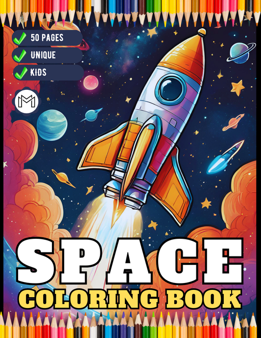 Outer Space Galaxy Planet UFO Extraterrestrial Coloring Book Gift for Kids Boys Girls 50 Pages Elementary Space Coloring Activity Book