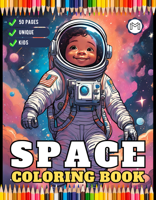 Outer Space Galaxy Planet UFO Extraterrestrial Coloring Book Gift for Kids Boys Girls 50 Pages Elementary Space Coloring Activity Book