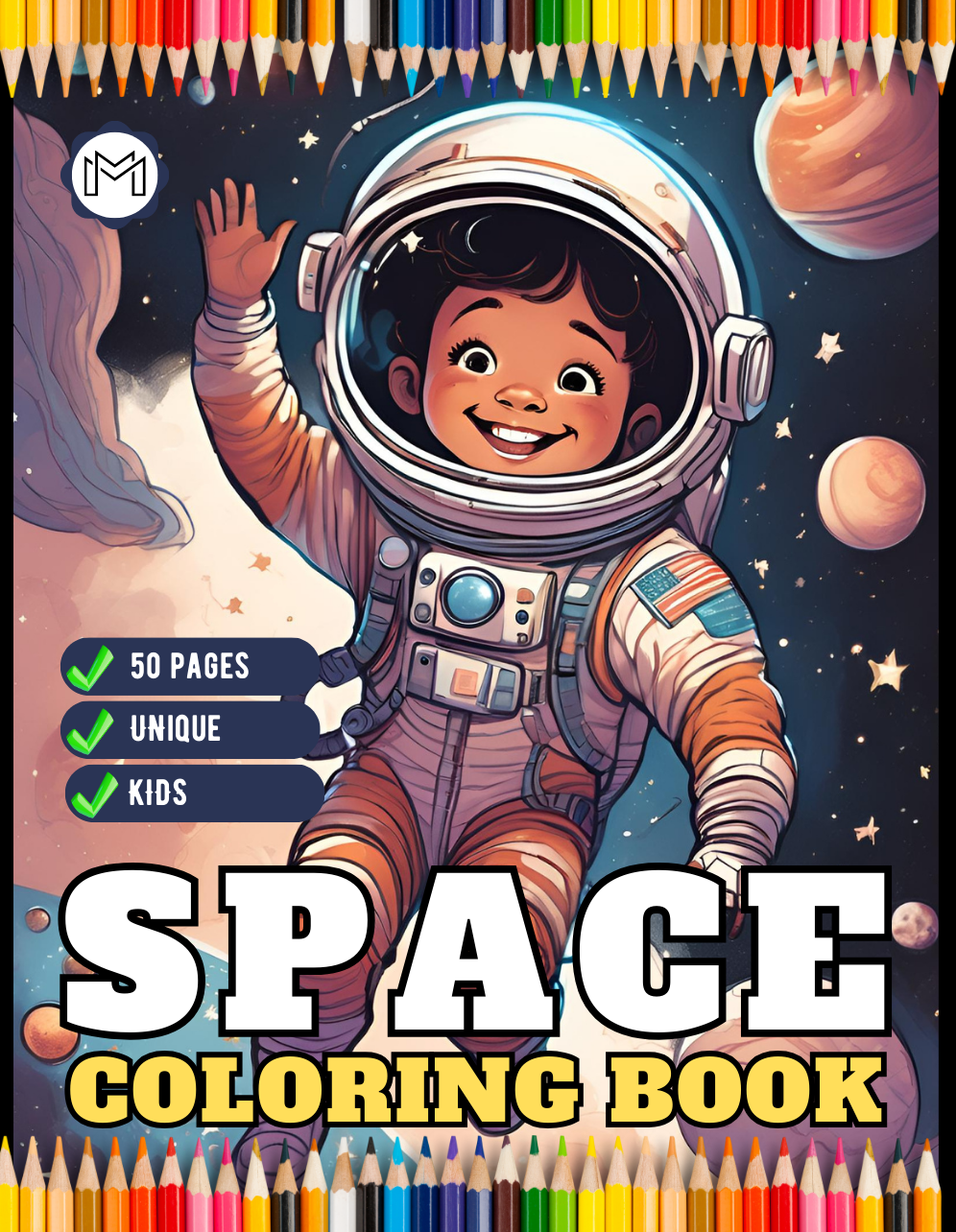 50 Pages Astronaut Planet Relaxation Coloring Book Outer Space Galaxy Planet UFO Extraterrestrial Coloring Book Gift for Kids Boys Girls