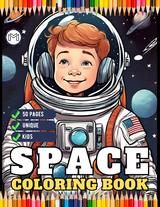 50 Pages Outer Space Galaxy Planet UFO Extraterrestrial Coloring Book Gift for Kids Boys Girls Cosmic Space Coloring Sheets for Children