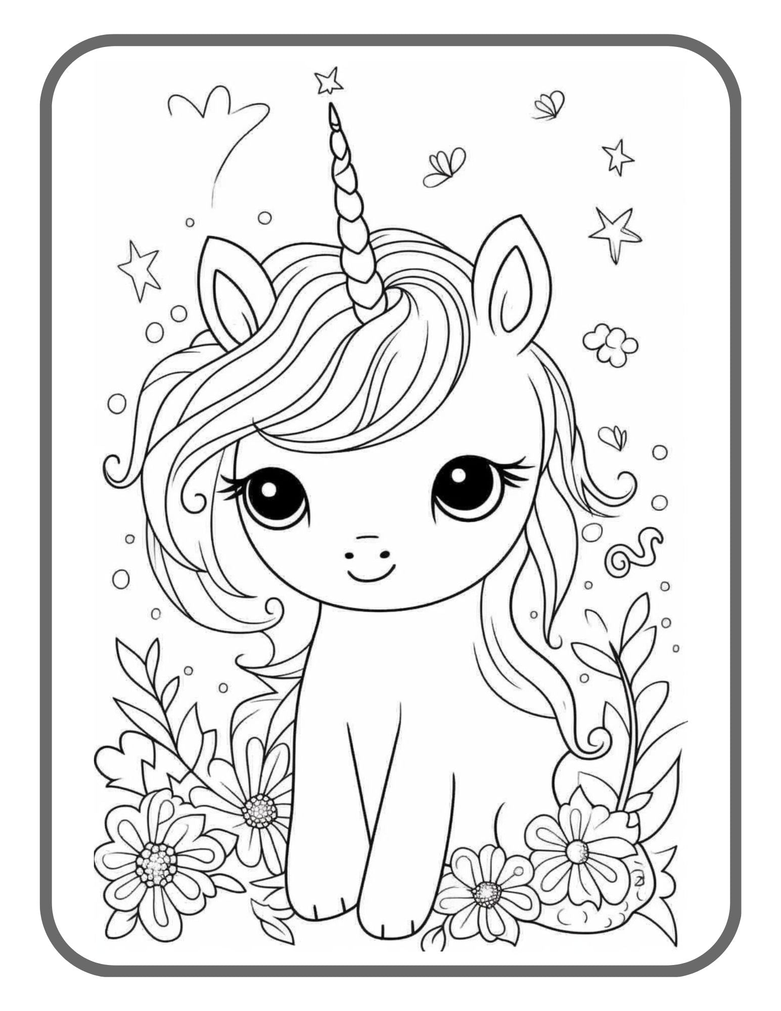Unicorn Coloring Book for Kids ages 4-8: 50 Adorable Unicorn Drawings, For  Girls and Boys