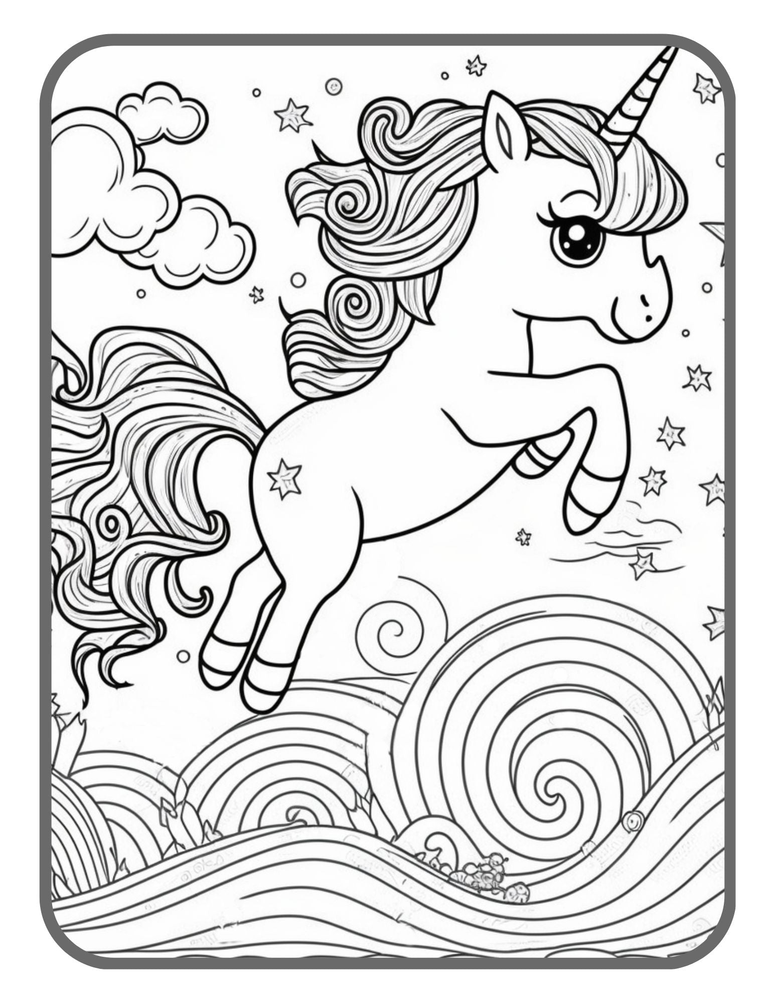 Unicorn Birthday Gift Activity Coloring Book Cute Animal Unicorn Horse –  Mode Art Design