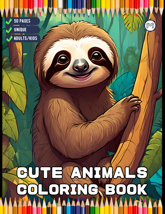 50 Pages Cute Bold and Easy Zoo Animal Coloring Book Gift for Adults Kids Men Women Boys Girls Teens Youth Fun Wild Animal Coloring Sheets