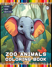 Load image into Gallery viewer, 50 Pages Bold and Easy Zoo Animal Coloring Book Gift for Adults Kids Men Women Boys Girls Teens Youth Jungle Wildlife Animals Coloring Book
