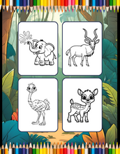 Load image into Gallery viewer, 50 Pages Bold and Easy Zoo Animal Coloring Book Gift for Adults Kids Men Women Boys Girls Teens Youth Jungle Wildlife Animals Coloring Book
