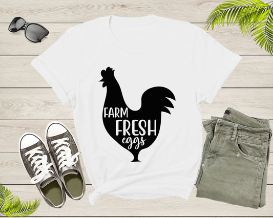 Farm Fresh Eggs Chicken Hen Chick Silhouette for Men Women T-Shirt Chicken Lover Gift T Shirt for Men Women Kids Boys Girls Graphic Tshirt