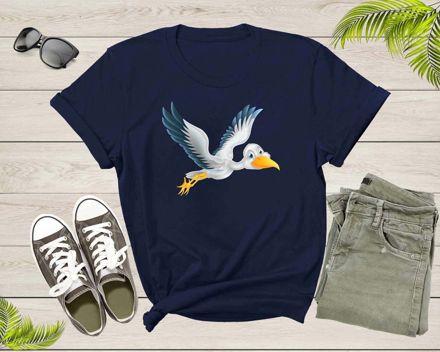 Flying Cute White Stork Bird Animal Migratory Family Bird T-shirt Stork Shirt Bird Lover Shirt Shoebill Stork Shirt Shoebill Stork Gift