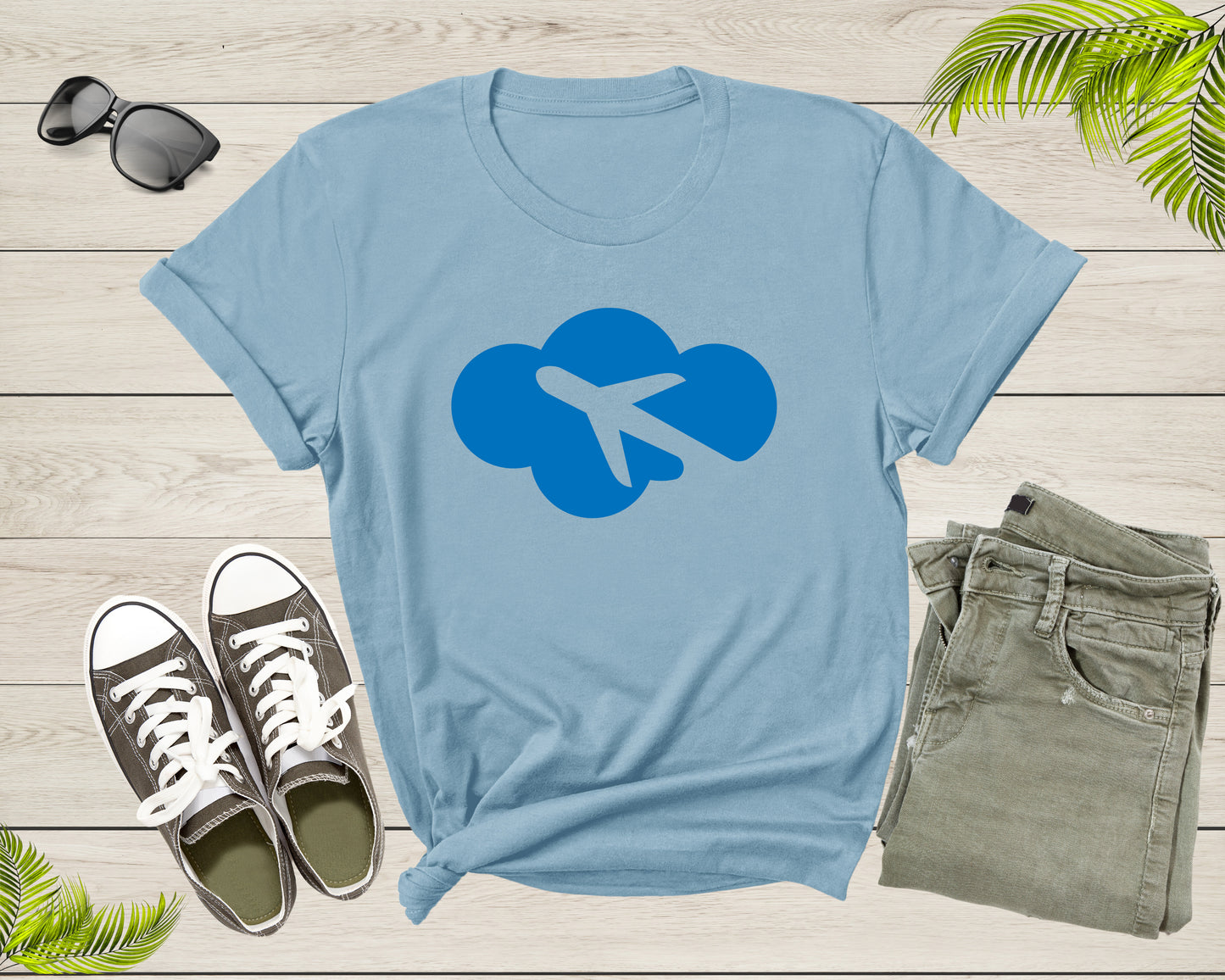 Flying Plane Airplane Aircraft Airliner Jet Blue Cloud T-Shirt Plane Lover Gift T Shirt for Men Women Kids Boys Girls Graphic Tshirt