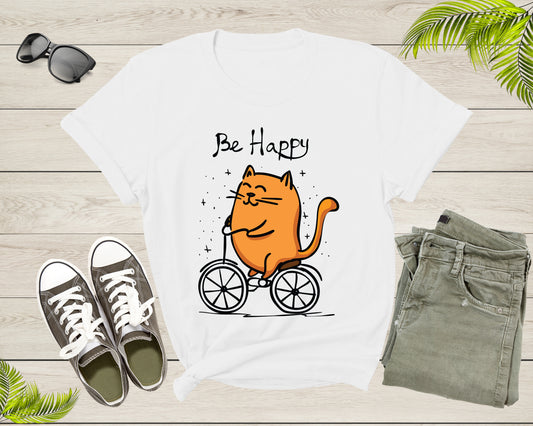 Funny Cat Bicycle Lover Gift Idea Shirt Women Men Kid Boys Girls Bicycle Kitten Tshirt Design Bike Lover Birthday Present Dad Mom T-shirt