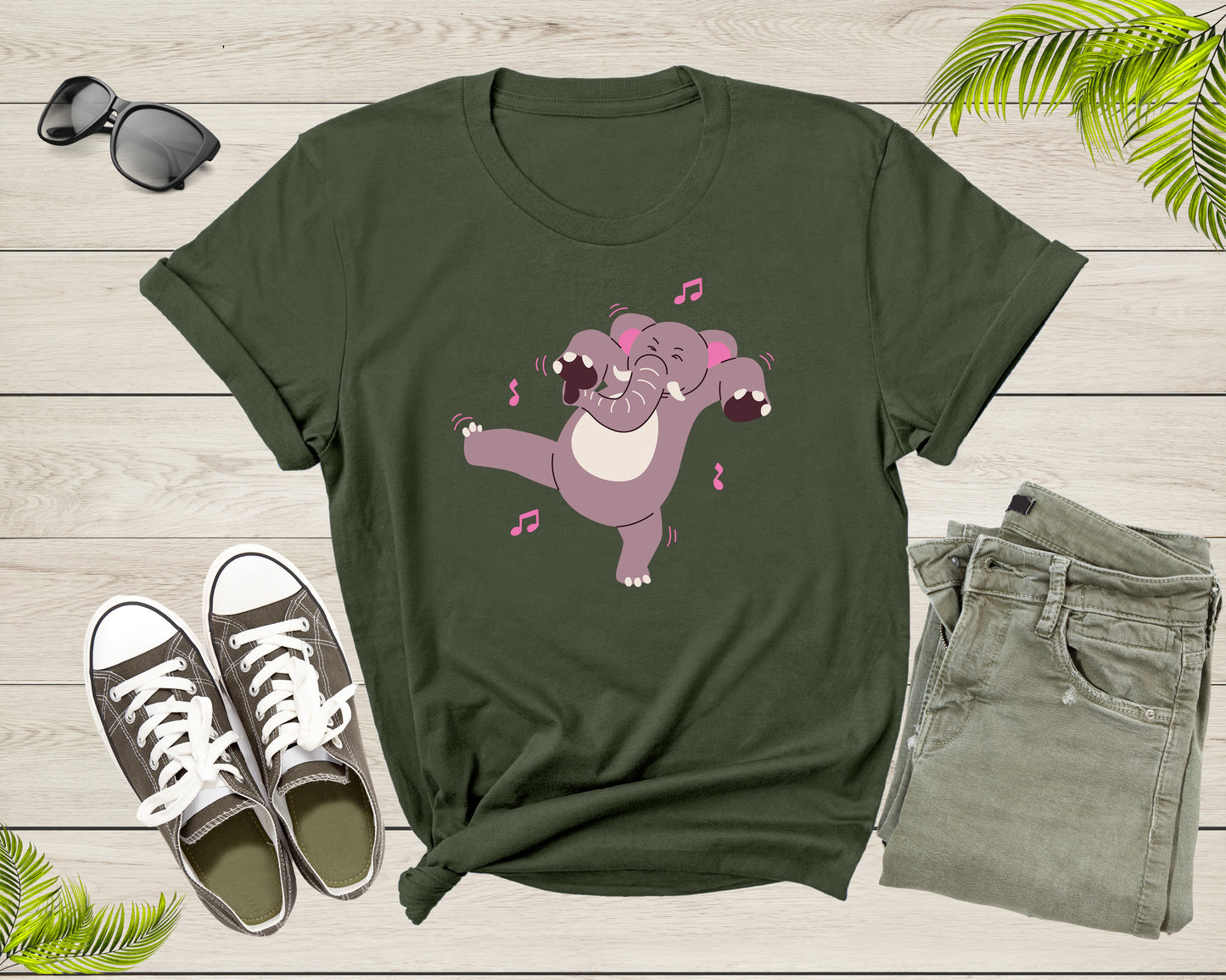 Funny Cute Dancing Elephant for Men Women Kids Boys Girls T-Shirt Elephant Lover Gift T Shirt for Men Women Kids Boys Girls Graphic Tshirt