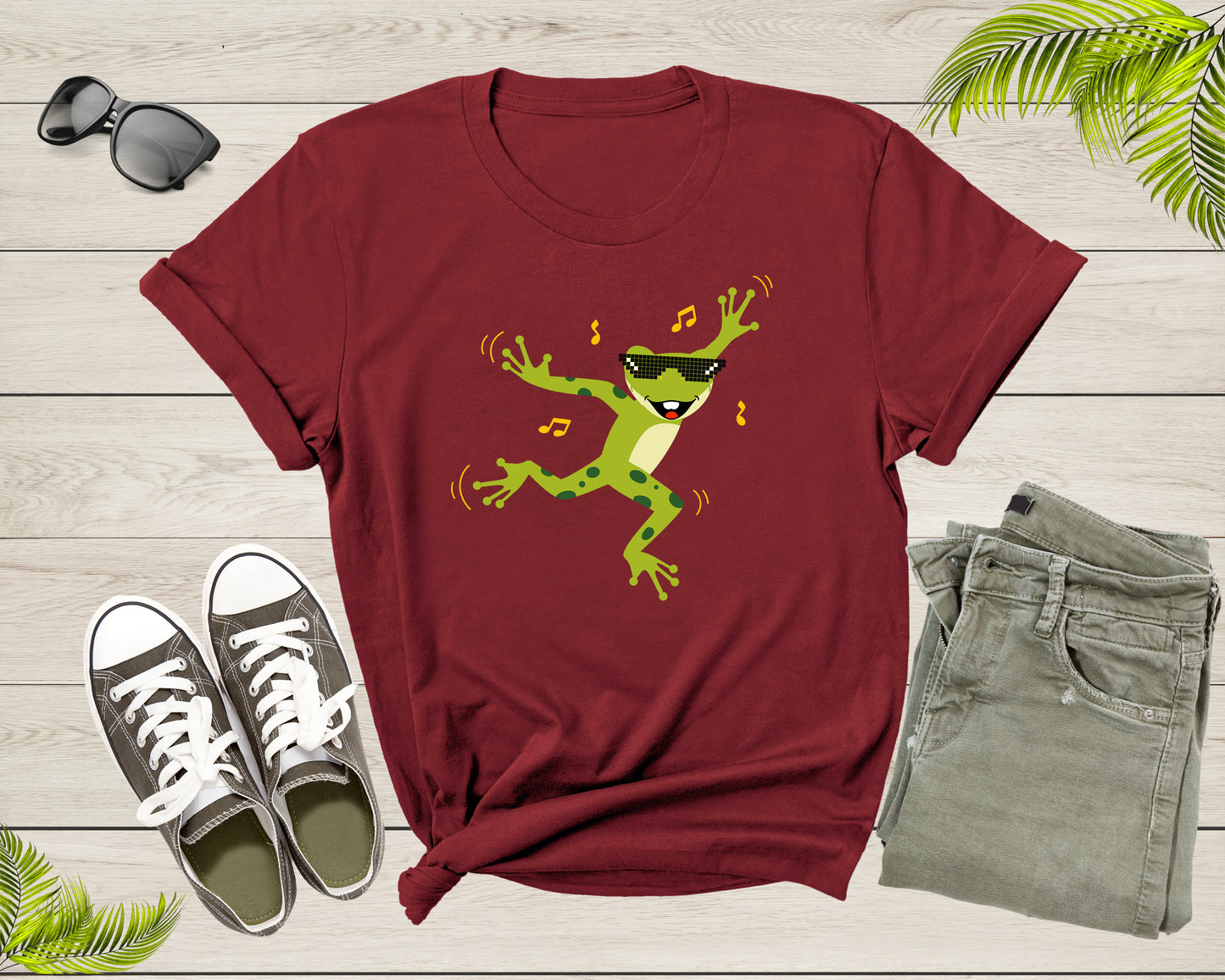 Funny Cute Green Dancing Frog Toad Cartoon for Women Men T-Shirt Frog Lover Gift T Shirt for Men Women Kids Boys Girls Graphic Tshirt