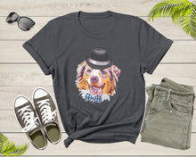 Load image into Gallery viewer, Funny Cute Pet Dog Doggie Puppy Animal Wearing Black Hat T-Shirt Dog Puppy Lover Gift T Shirt for Men Women Kids Boys Girls Graphic Tshirt
