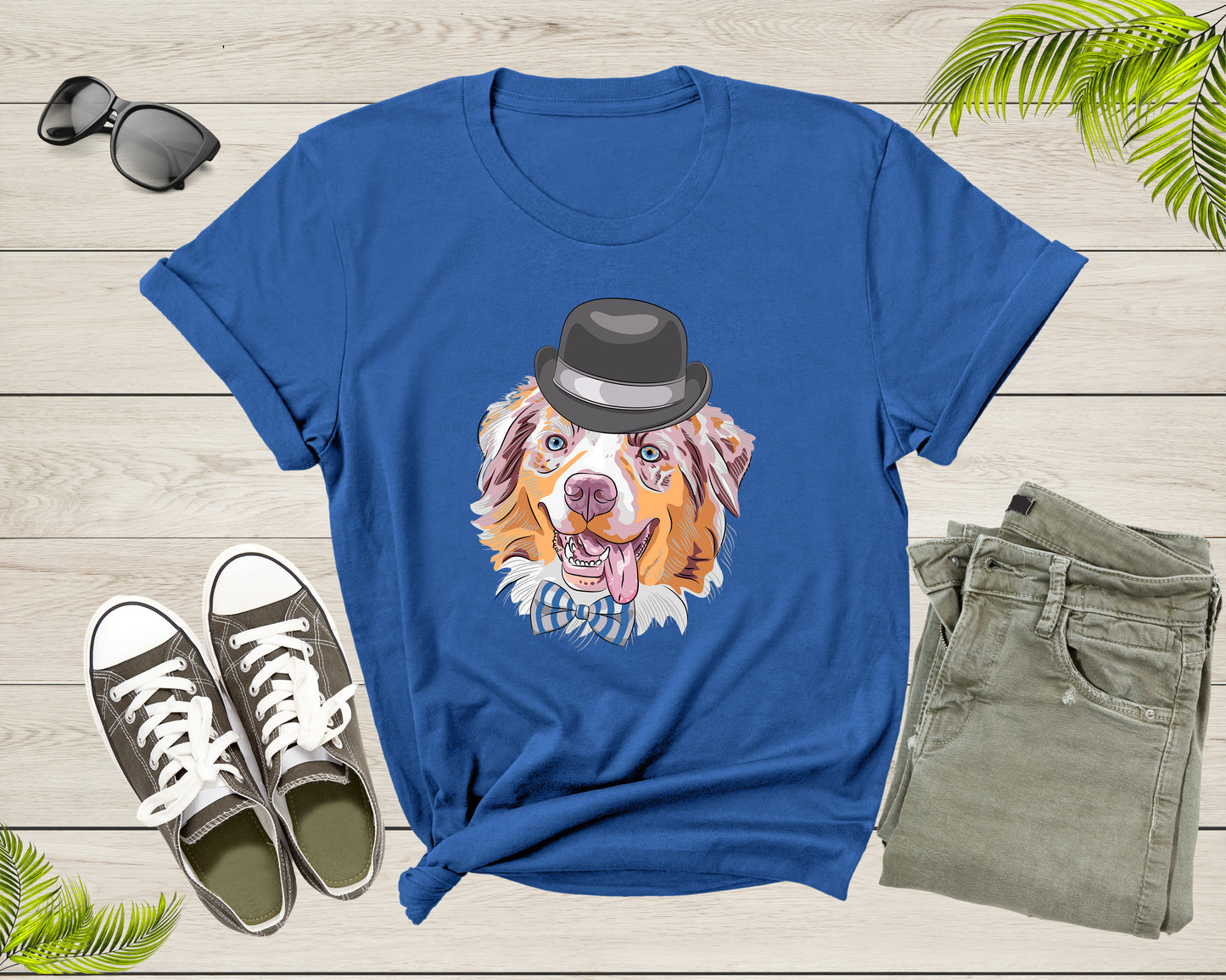 Funny Cute Pet Dog Doggie Puppy Animal Wearing Black Hat T-Shirt Dog Puppy Lover Gift T Shirt for Men Women Kids Boys Girls Graphic Tshirt