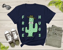 Load image into Gallery viewer, Funny Desert Cactus Cowboy Hat Mustache Free Hugs Sarcastic T-Shirt Cactus Lover Gift T Shirt for Men Women Kids Boys Girls Graphic Tshirt
