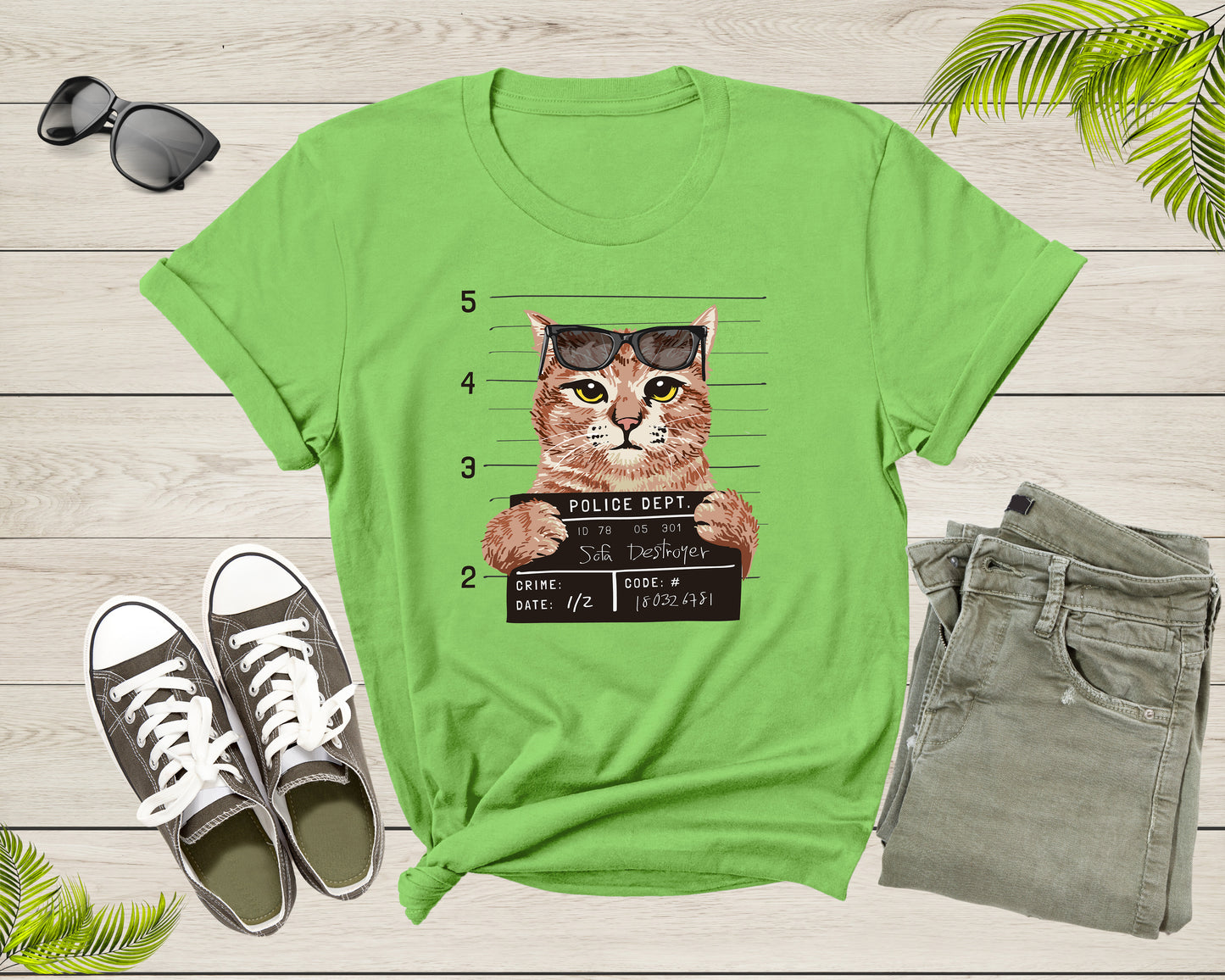 Funny Sofa Destroyer Cat Kitten Kitty with Sun Glasses Cat Shirt T-Shirt Cat Lover Gift T Shirt for Men Women Kids Boys Girls Tshirt