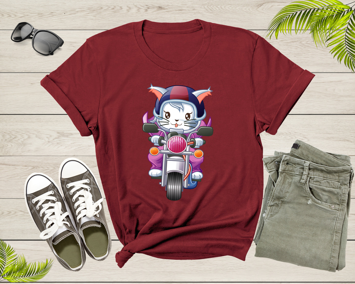 Happy Cat Kitten Rider Riding Bike Motorcycle Motorbike T-shirt Cat Lover Funny Cat Shirt Cute Cat Owner Mom Shirt Cat Lady Rider Tshirt