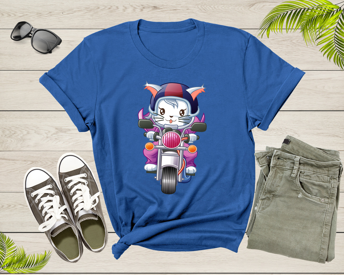 Happy Cat Kitten Rider Riding Bike Motorcycle Motorbike T-shirt Cat Lover Funny Cat Shirt Cute Cat Owner Mom Shirt Cat Lady Rider Tshirt