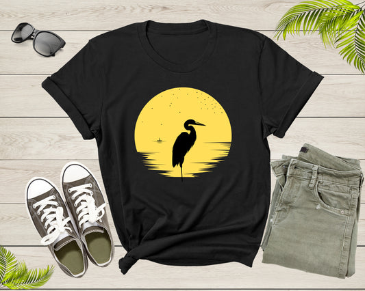 Heron Birds at Sunset Animal Wildlife Bird for Men Women T-Shirt Heron Bird Lover Gift T Shirt for Men Women Kids Boys Girls Tshirt