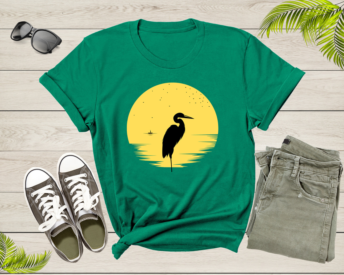 Heron Birds at Sunset Animal Wildlife Bird for Men Women T-Shirt Heron Bird Lover Gift T Shirt for Men Women Kids Boys Girls Tshirt