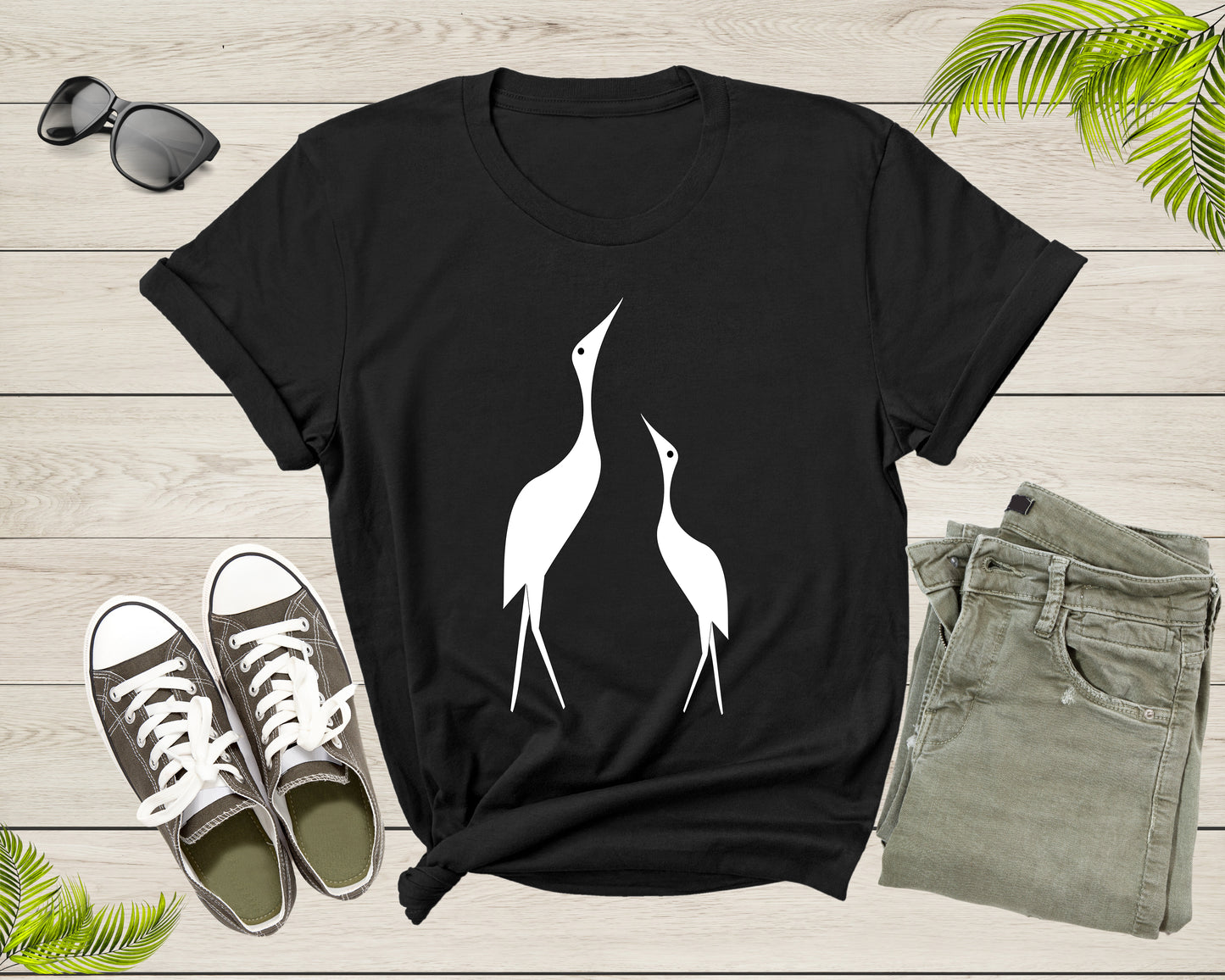 Heron Birds Silhouette Animal Wildlife Bird for Men Women T-Shirt Heron Bird Lover Gift T Shirt for Men Women Kids Boys Girls Tshirt