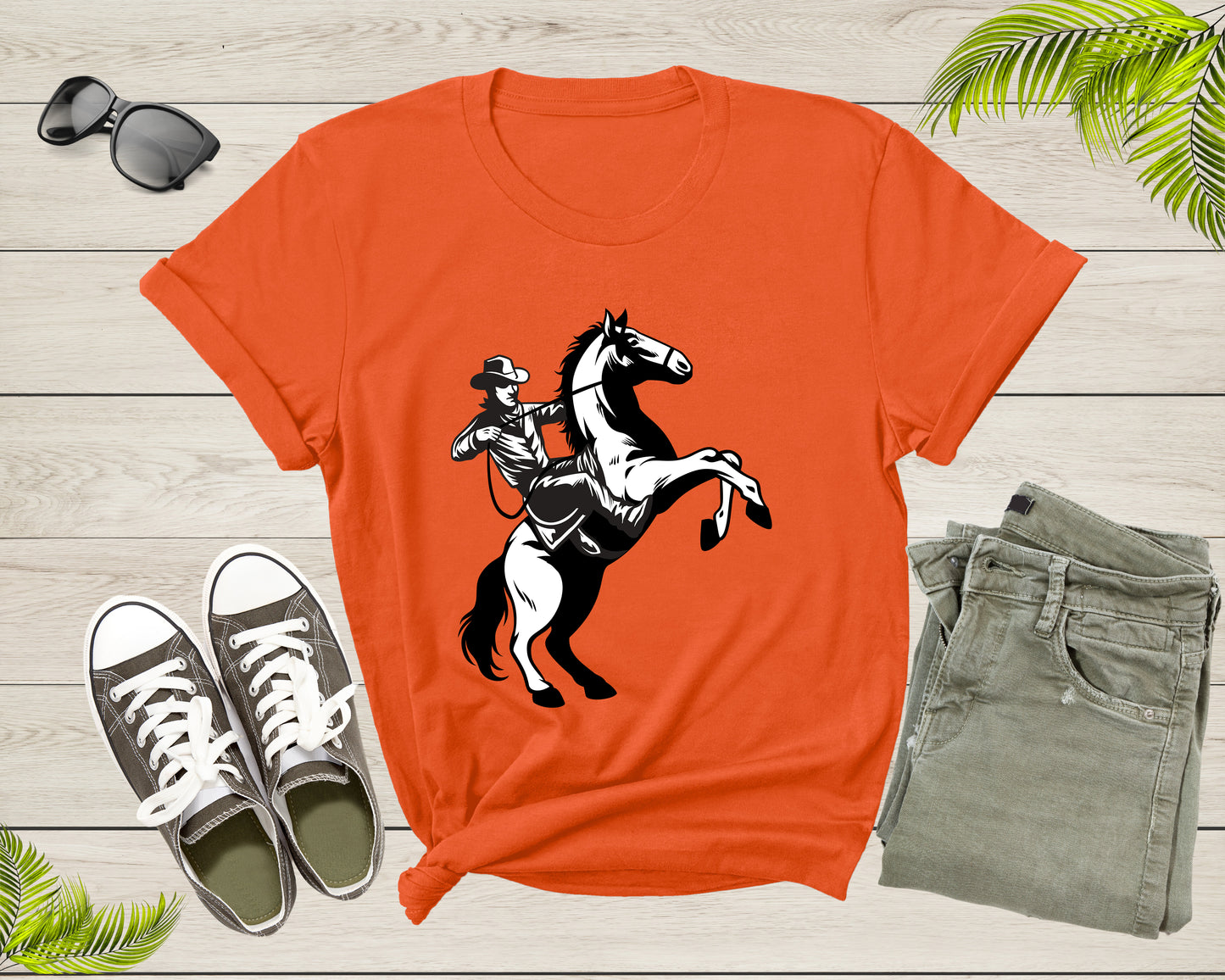 Cool Horse Pony Lover Gift Shirt For Men Women Kids Girls Boys Aesthetic Cowboy Horseback Rider Tshirt Graphic Sunset Silhouette T-shirt