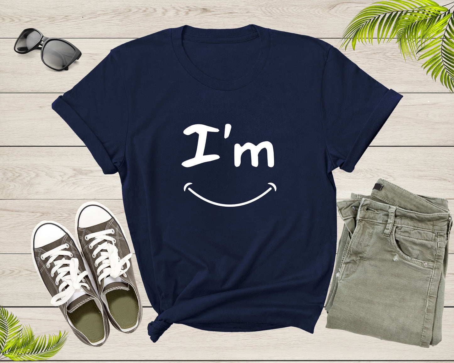 I am Happy Smile Cool Joyful Cheerful for Men Women Kids T-Shirt Cool Happy Smiley Face Lover Gift T Shirt for Teens Boys Girls Tshirt