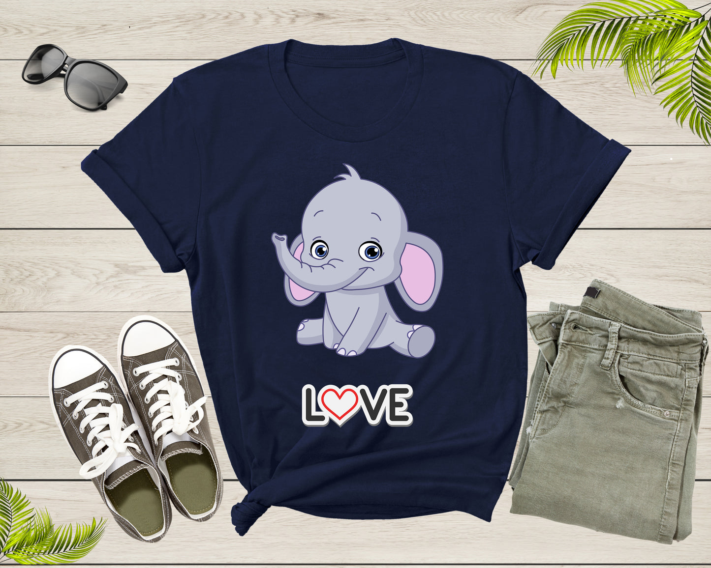I Love Elephant Cute Elephant Love Cute Animal for Women Men T-Shirt Animal Lover Gift T Shirt for Teenagers Kids Boys Girls Teens Tshirt