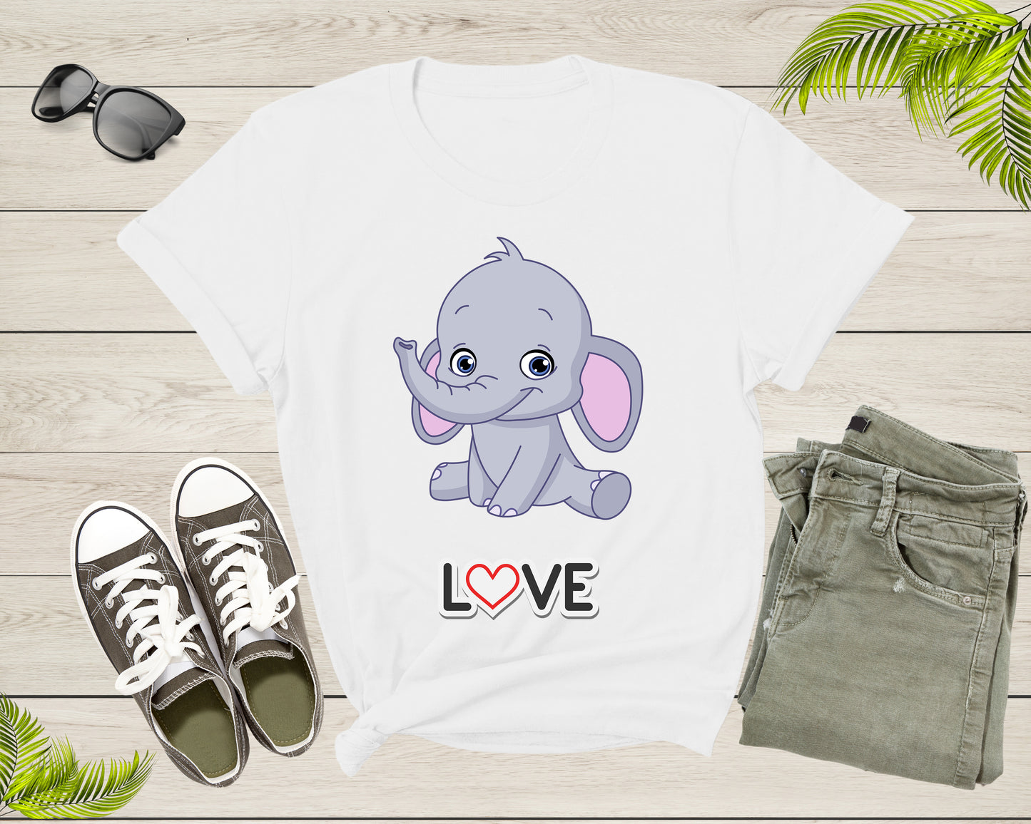 I Love Elephant Cute Elephant Love Cute Animal for Women Men T-Shirt Animal Lover Gift T Shirt for Teenagers Kids Boys Girls Teens Tshirt