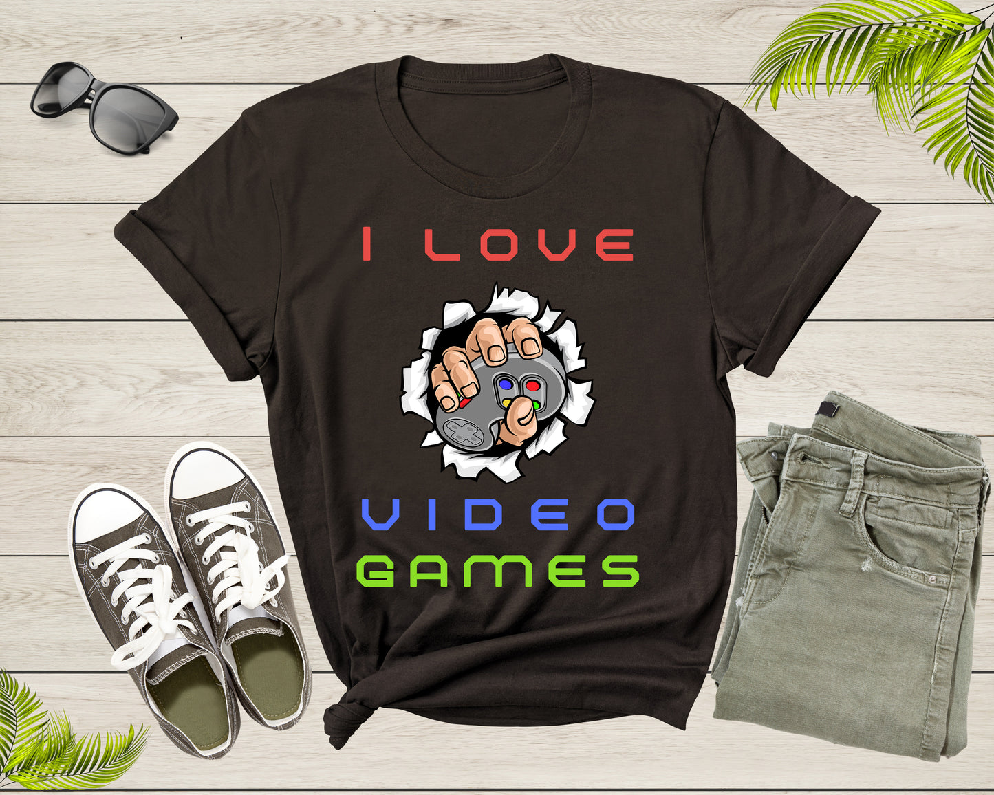 I Love Video Games Gamer Player Computer Game Controller T-Shirt Gamer Game Lover Gift T Shirt for Men Women Kids Boys Girls Teens Tshirt