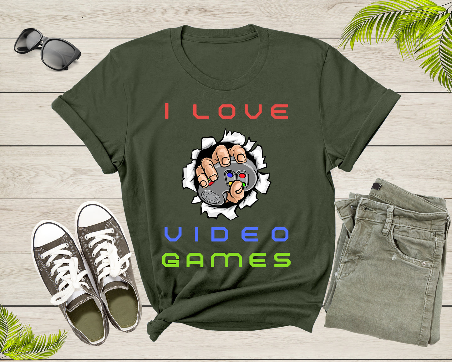 I Love Video Games Gamer Player Computer Game Controller T-Shirt Gamer Game Lover Gift T Shirt for Men Women Kids Boys Girls Teens Tshirt