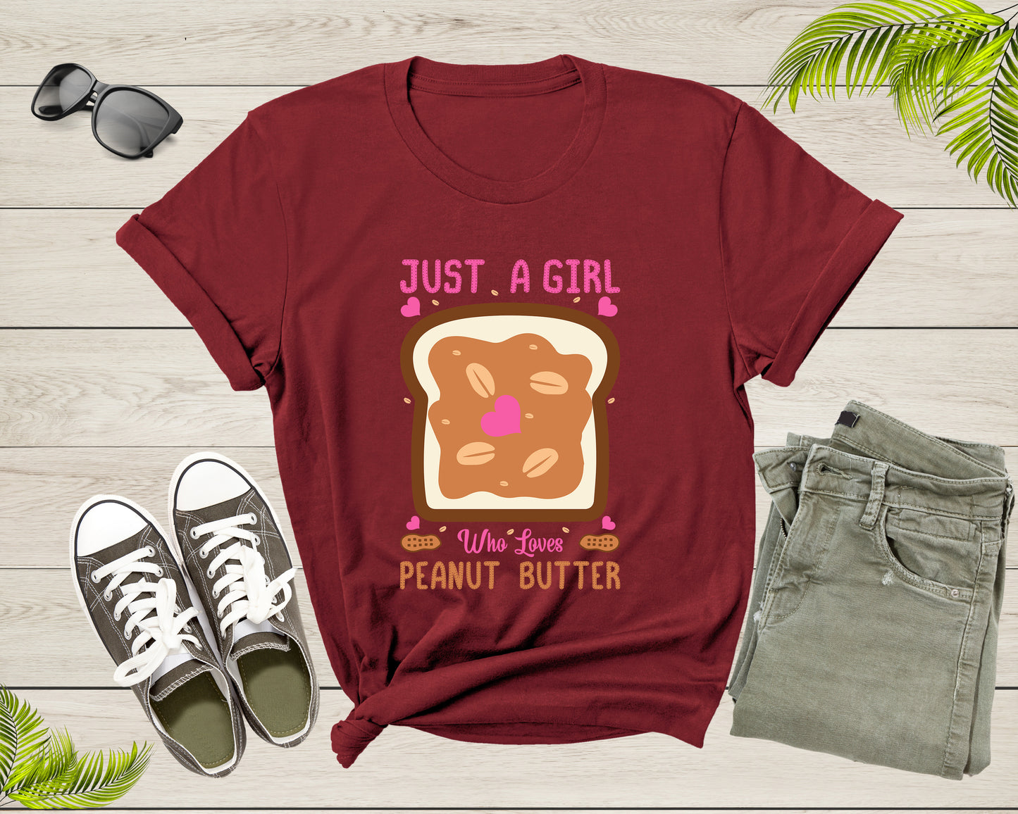 Just A Girl Who Loves Peanut Butter Funny Foodie Lover Gift T-shirt Peanut Butter Jelly Shirt Peanut Butter Lover Tshirt Food Shirt