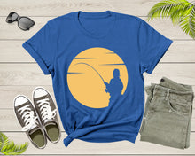 Load image into Gallery viewer, Cool Fisherman Fishing by the Lake at Sunset Fishing Rod T-Shirt Fisher Shirt for Men Women Kids Boys Girls Fishing at Sunset Gift Tshirt
