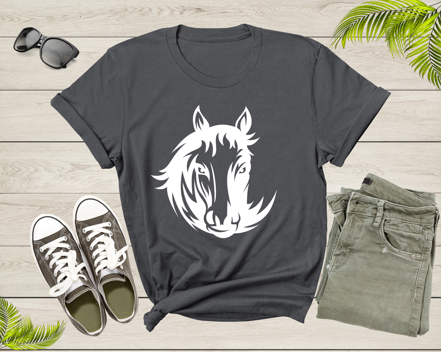 Cool Horse Pony Lover Gift Shirt For Men Women Kids Girls Boys Aesthetic Horse Lover Gift Ideas Tshirt Graphic Horse Head Silhouette T-shirt