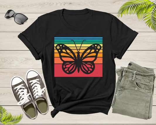 Retro Butterfly Lovers Botanical Gift For Women Girl Shirt Vintage Butterfly Shirt Butterfly Lover Cute Butterfly Insect Tshirt