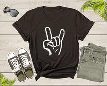 Load image into Gallery viewer, Rock On Hand Sign Symbol Gesture Rock Lover Salute Drawing T-Shirt Rocker Rock Lover Gift T Shirt for Men Women Kids Boys Girls Tshirt
